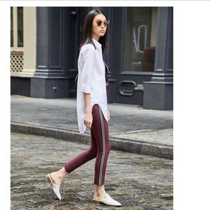 Maroon with black and white Simone side stripe